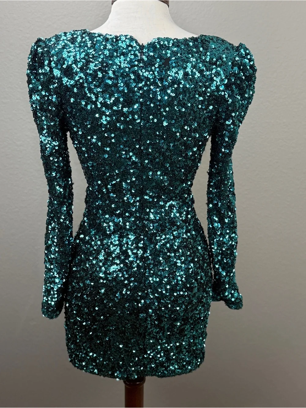 Lulus Brand New You Teal Blue Sequin Bodycon Mini Dress Sz XS Party Evening - Picture 10 of 14